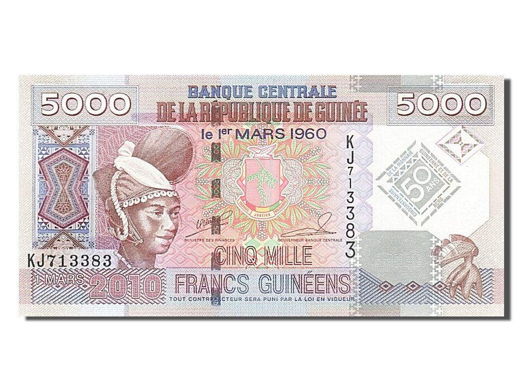 Banknote, Guinea, 5000 Francs, 2010, 2010-03-01, UNC(65-70)