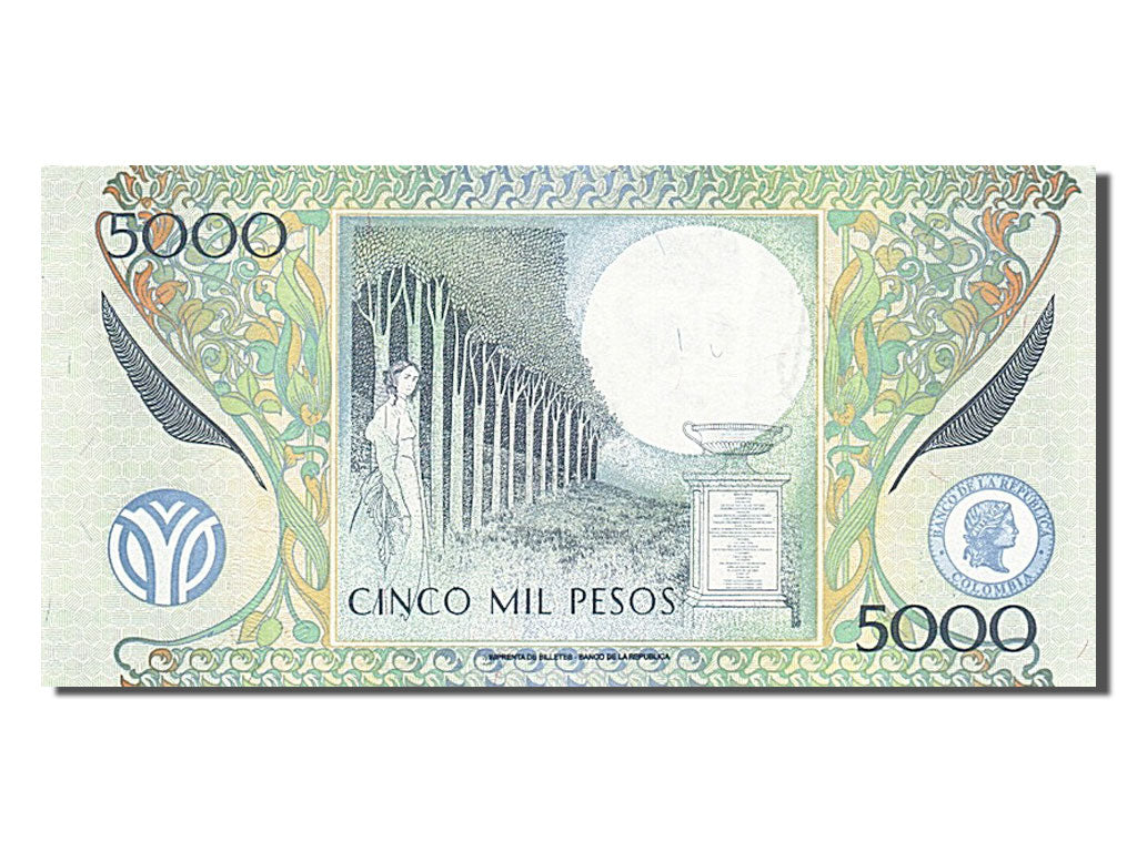Colombia, 5000 Pesos, 2008, KM #452j, 2008-08-31, UNC(65-70), 23561581