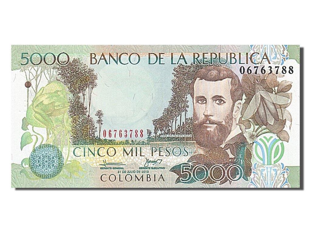 Colombia, 5000 Pesos, 2010, KM #452i, 2010-07-31, UNC(65-70), 06763788