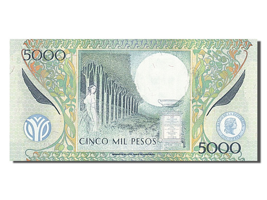 Colombia, 5000 Pesos, 2010, KM #452i, 2010-07-31, UNC(65-70), 06763788