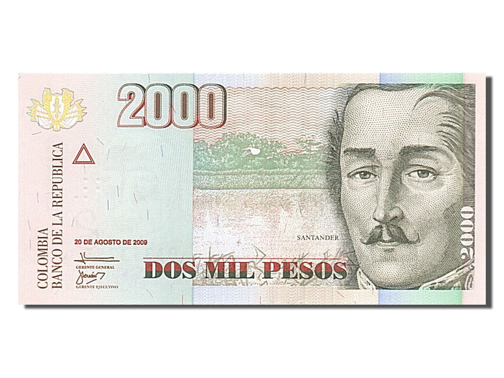 Colombia, 2000 Pesos, 2009, KM #457k, 2009-08-20, UNC(65-70), 03353755