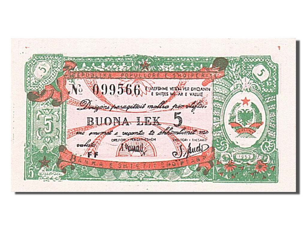 Albania, 5 Lekë, 1953, UNC(65-70), 099566