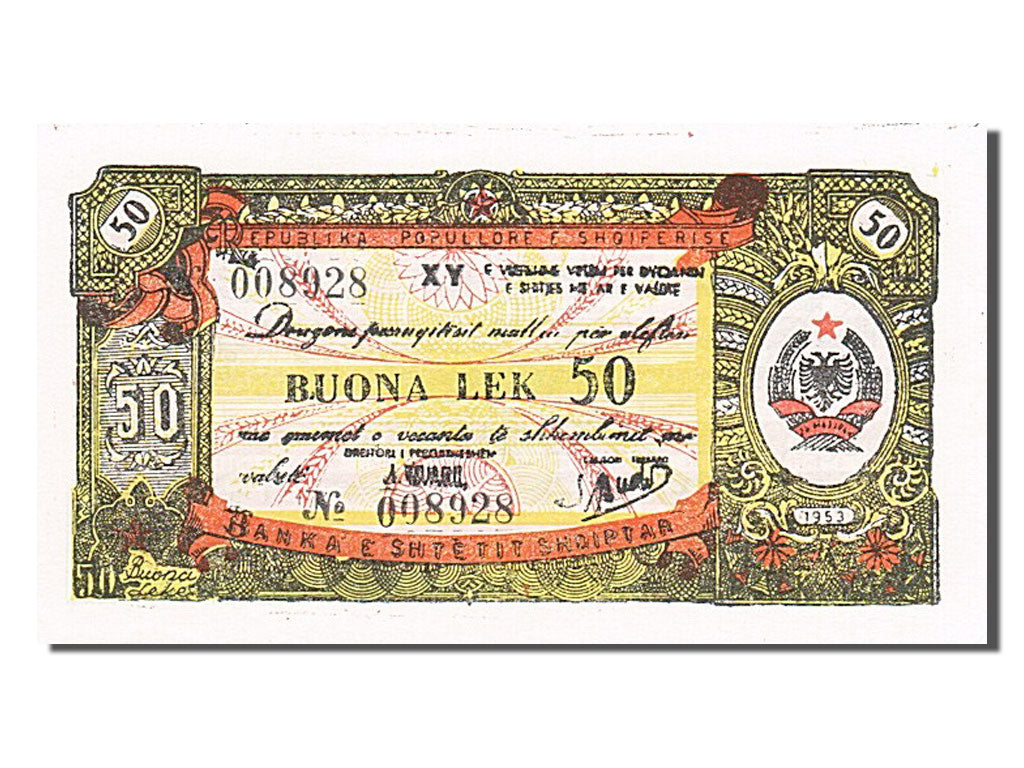 Albania, 50 Lekë, 1953, UNC(65-70), 008928