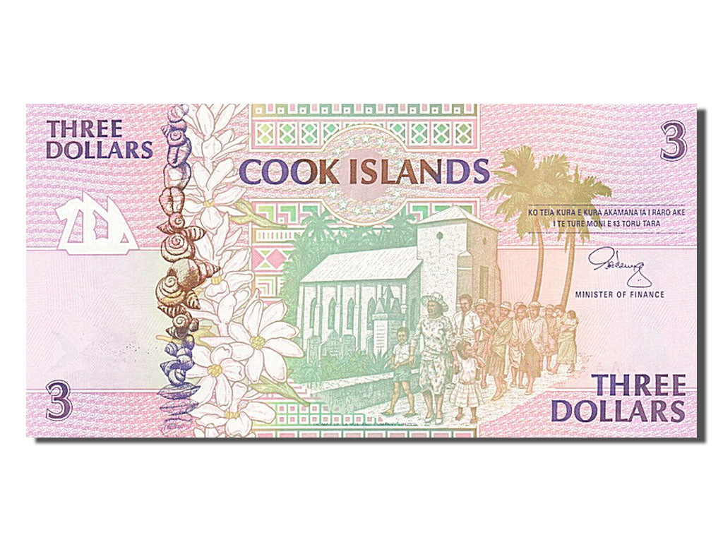 Cook Islands, 3 Dollars, 1992, KM #7a, UNC(65-70), AAA377546