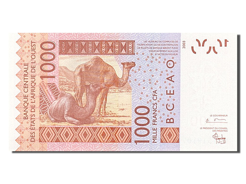 West African States, 1000 Francs, 2003, KM #315Ca, UNC(65-70), 03151910721C