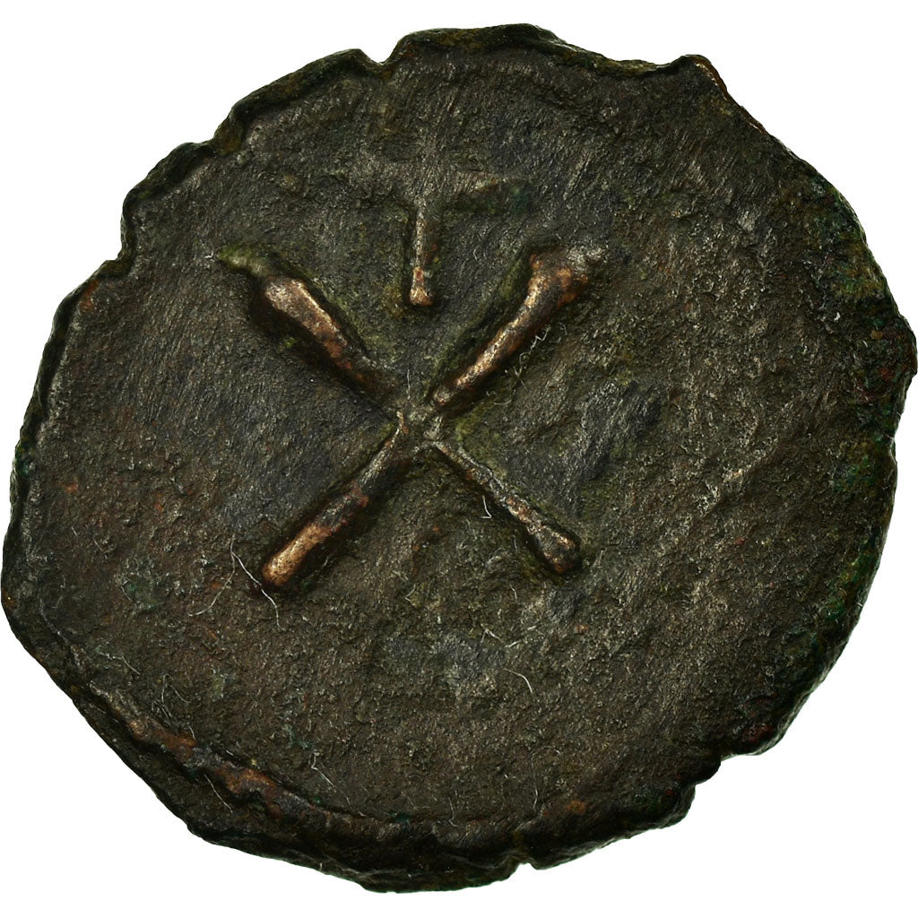 Munten, Tiberius II Constantijn, Decanummium, Constantinople, ZF, Bronze