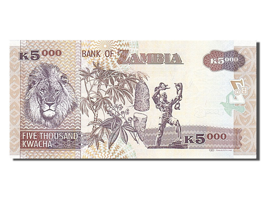 Banconote, Zambia, 5000 Kwacha, 2011, FDS