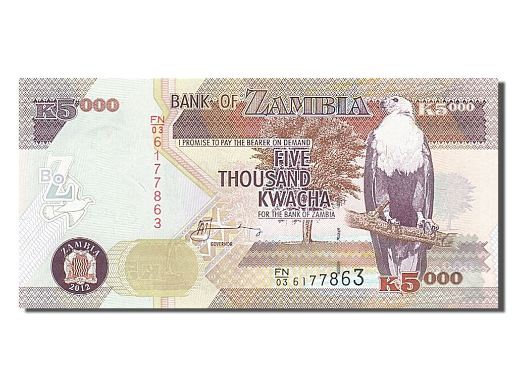 Zambia, 5000 Kwacha, 2012, KM #45h, UNC(65-70), FN/036177863