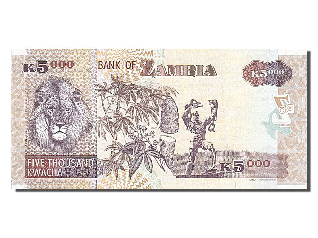 Zambia, 5000 Kwacha, 2012, KM #45h, UNC(65-70), FN/036177863