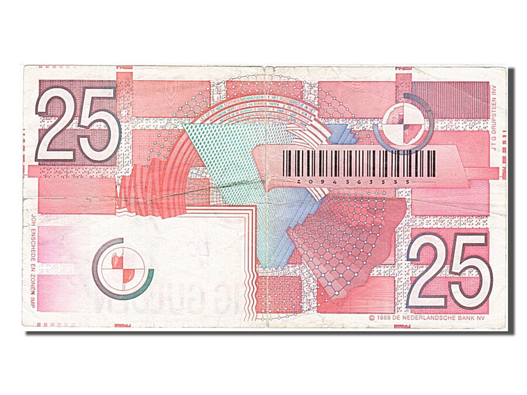Banknote, Netherlands, 25 Gulden, 1989, 1989-04-05, VF(30-35)
