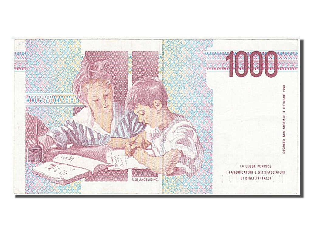 Italy, 1000 Lire, 1990, 1990-10-03, AU(55-58), NB 50F0490 F