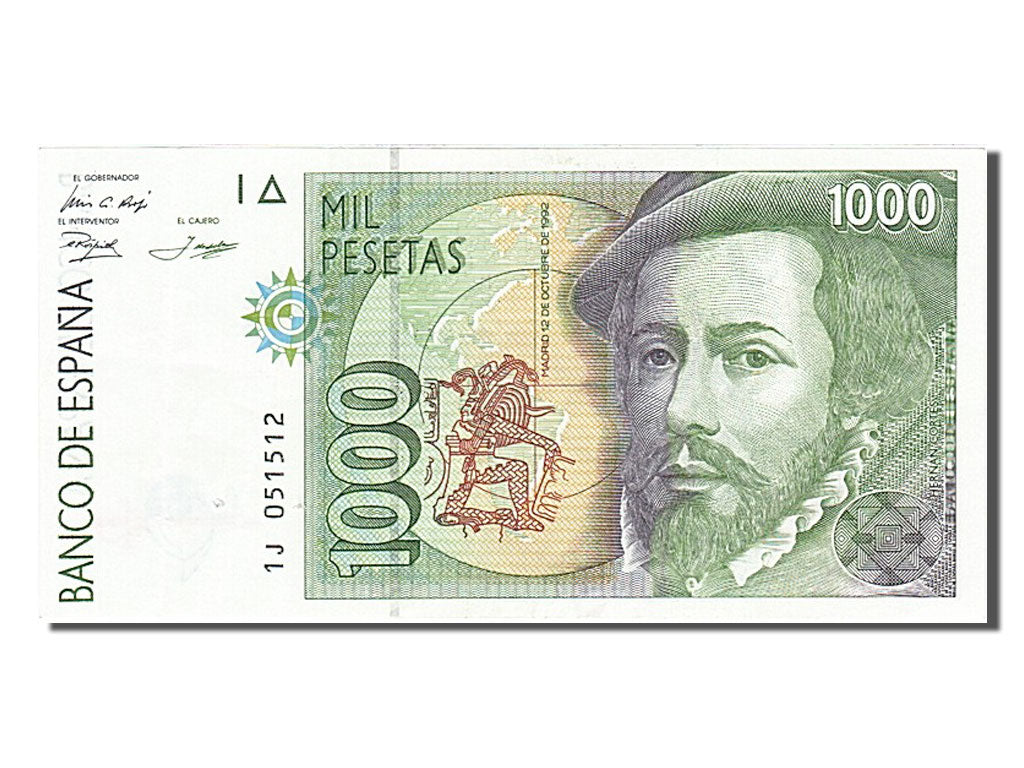 Banknote, Spain, 1000 Pesetas, 1992, 1992-10-12, AU(55-58)