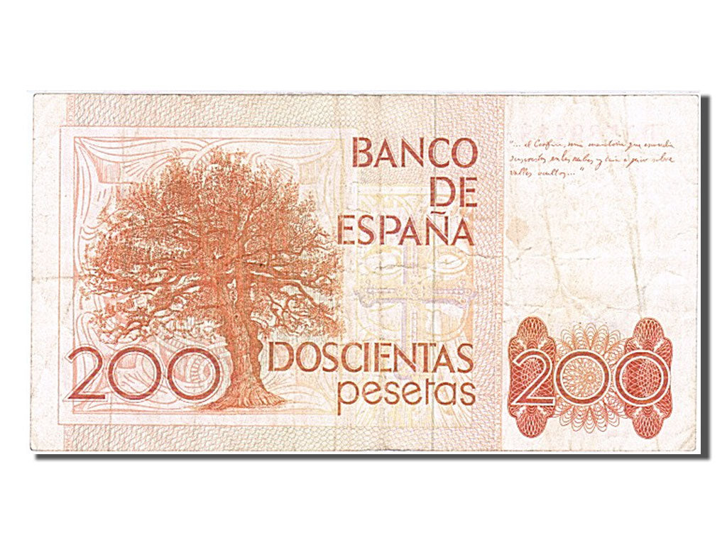 Spain, 200 Pesetas, 1980, KM #156, 1980-09-16, VF(20-25), D5589419