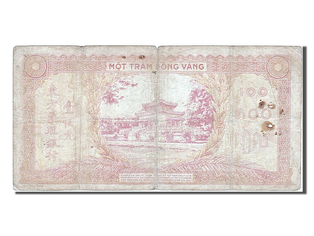French Indo-China, 100 Piastres, 1942, KM #66, VF(20-25), A 225122