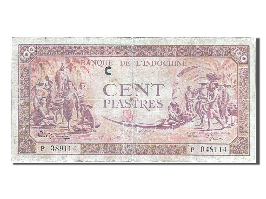 Indochina, 100 Piastres, 1942, VF(30-35), P 389114