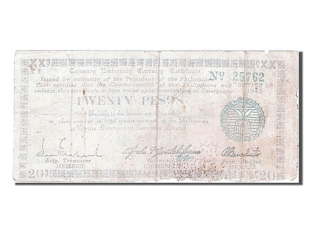 Philippines, 20 Pesos, 1943, KM #S664, VF(20-25), 25762