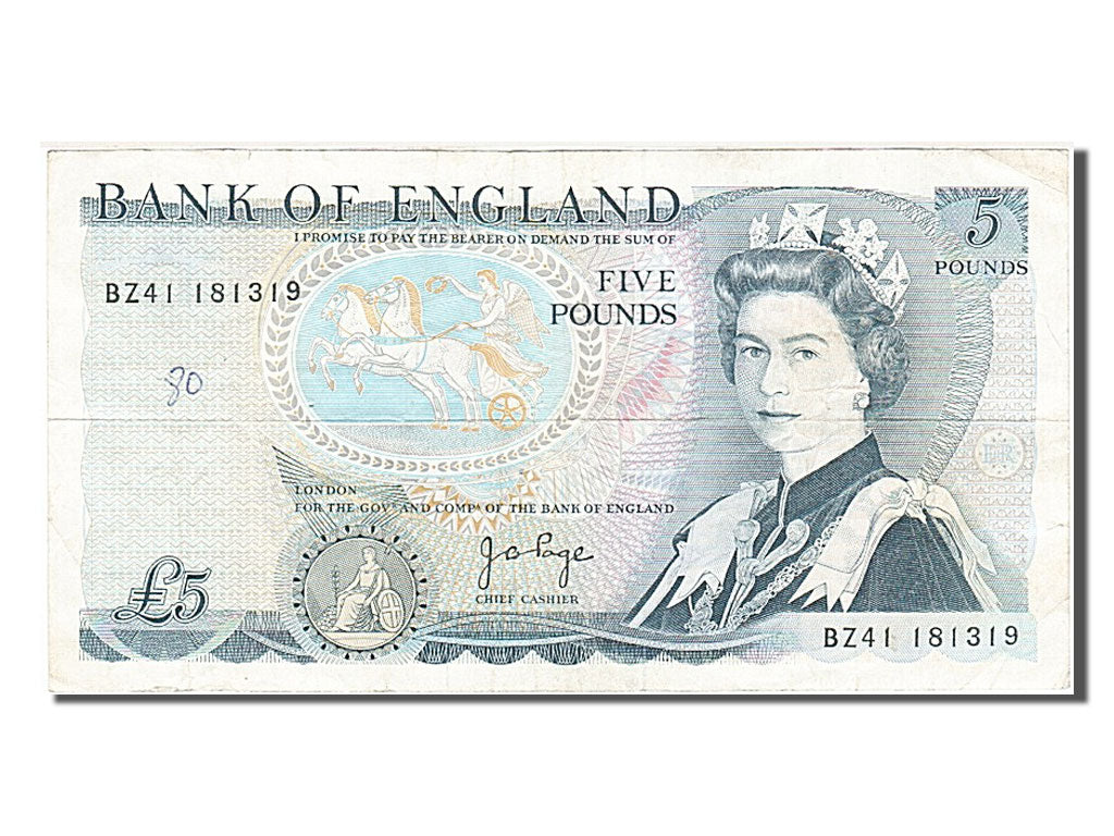 Billet, Grande-Bretagne, 5 Pounds, 1971, TTB