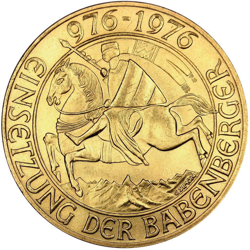 AUSTRIA, 1000 Schilling, 1976, KM #2933, MS(60-62), Gold, 27, 13.50