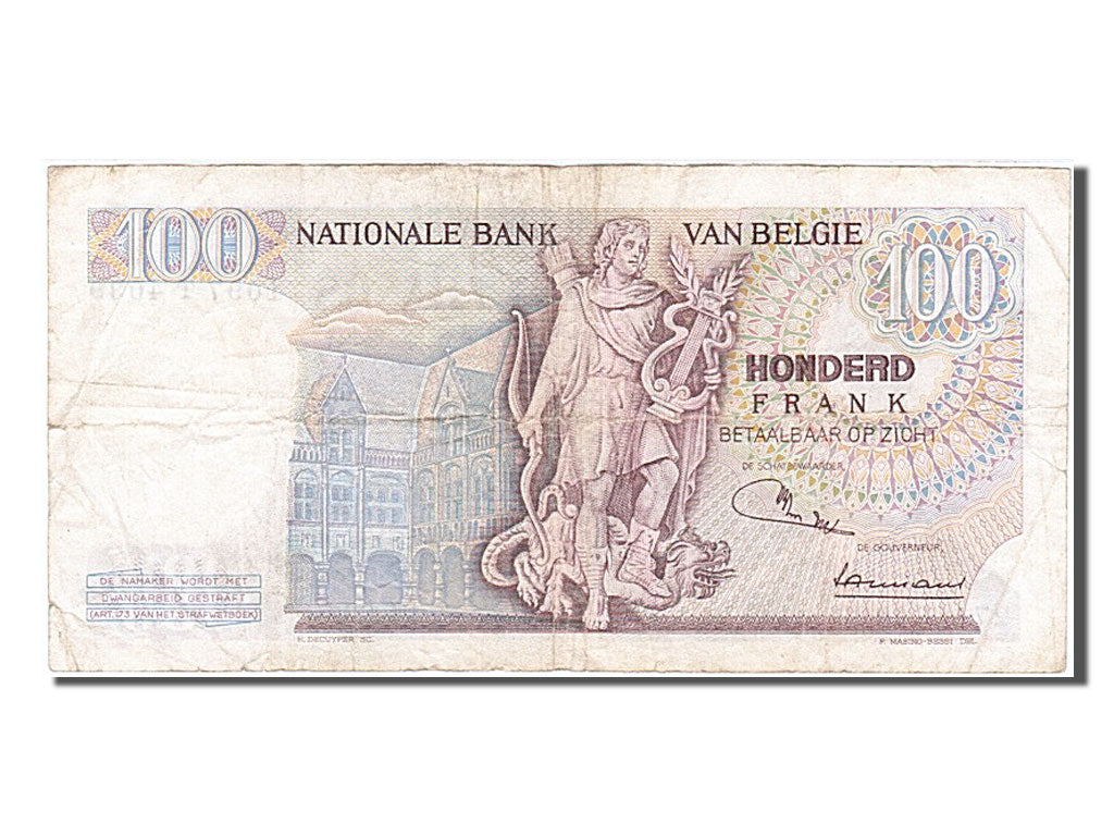 Belgium, 100 Francs, 1970, KM #134a, 1970-03-11, VF(20-25), 1097T4039