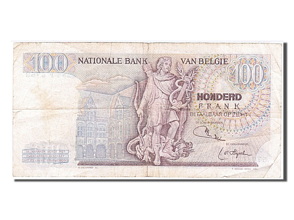 Belgium, 100 Francs, 1975, KM #134b, 1975-04-22, VF(20-25), 2284F6763