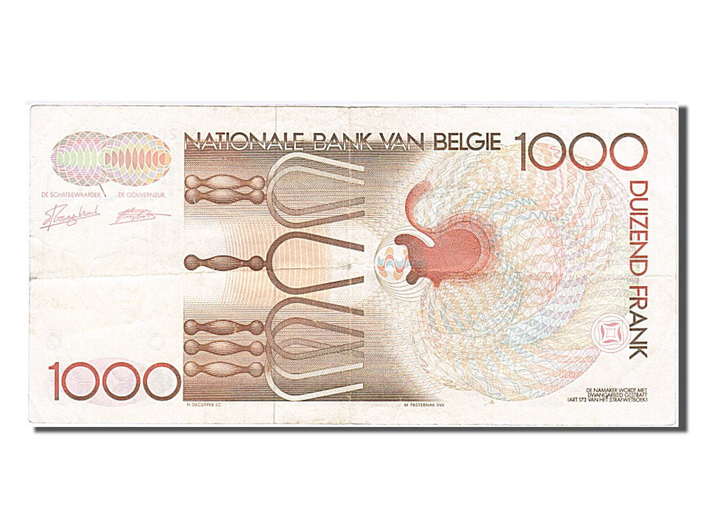 Banconote, Belgio, 1000 Francs, 1980, BB