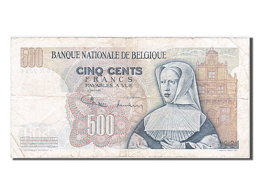 Belgium, 500 Francs, 1971, KM #135b, 1971-04-22, VF(20-25), 418N7594