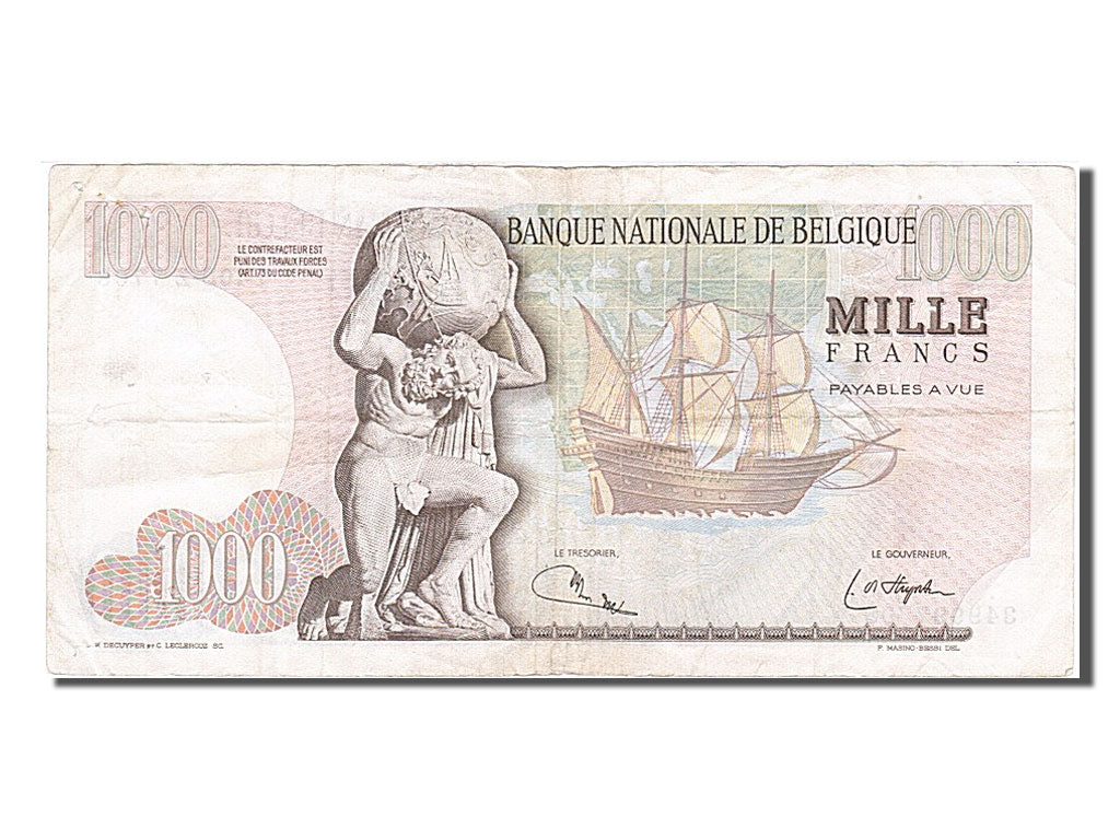 Banknote, Belgium, 1000 Francs, 1975, 1975-03-13, EF(40-45)