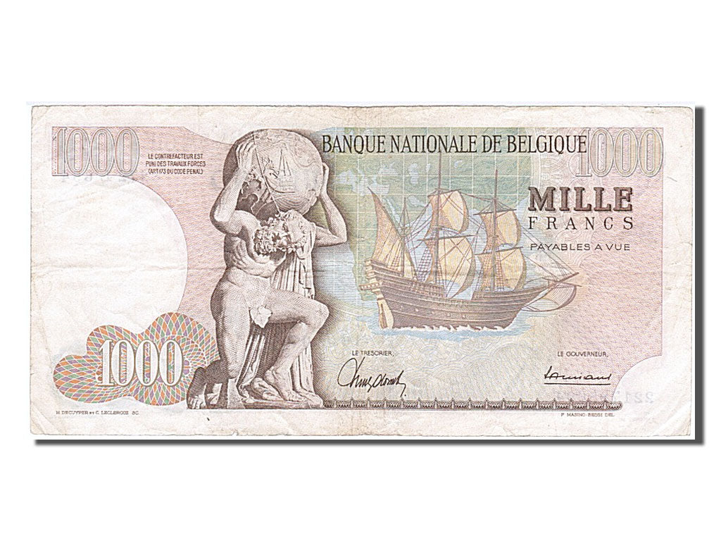 Belgium, 1000 Francs, 1967, 1967-03-16, VF(30-35), 8872L694