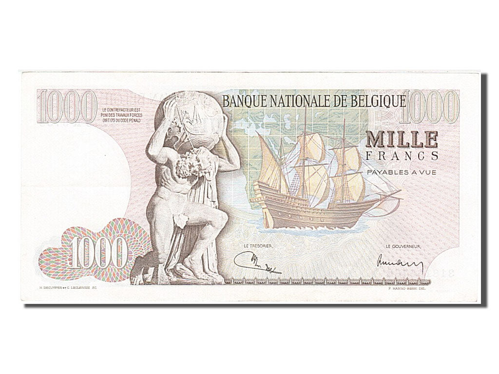 Banknote, Belgium, 1000 Francs, 1973, 1973-04-03, AU(55-58)