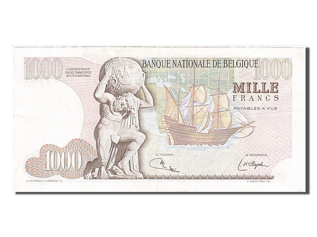 Banknote, Belgium, 1000 Francs, 1975, 1975-05-30, AU(55-58)