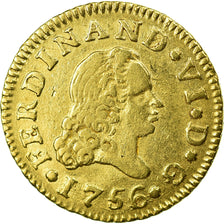 Munten, Spanje, Ferdinand VI, 1/2 Escudo, 1756, Madrid, ZF+, Goud, KM:378