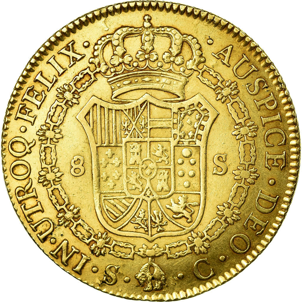 Monnaie, Espagne, Charles III, 8 Escudos, 1788, Seville, TTB, Or, KM:409.2a