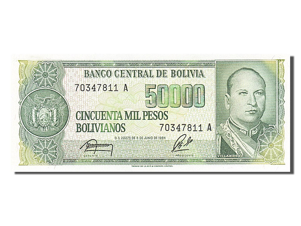 Bolivia, 50 000 Pesos Bolivianos, 1984, 1984-06-05, UNC(65-70), 70347811A