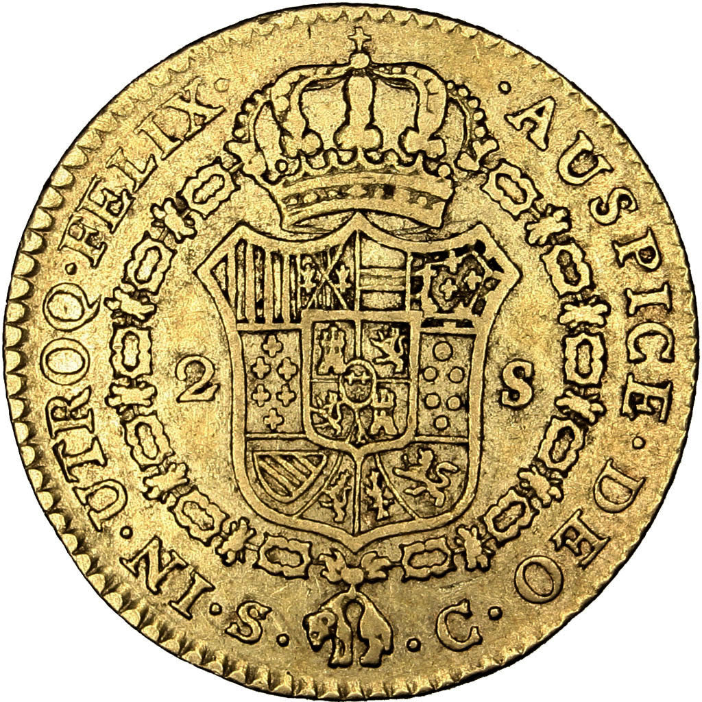SPAIN, 2 Escudos, 1791, Seville, KM #435.2, VF(30-35), Gold, 6.64