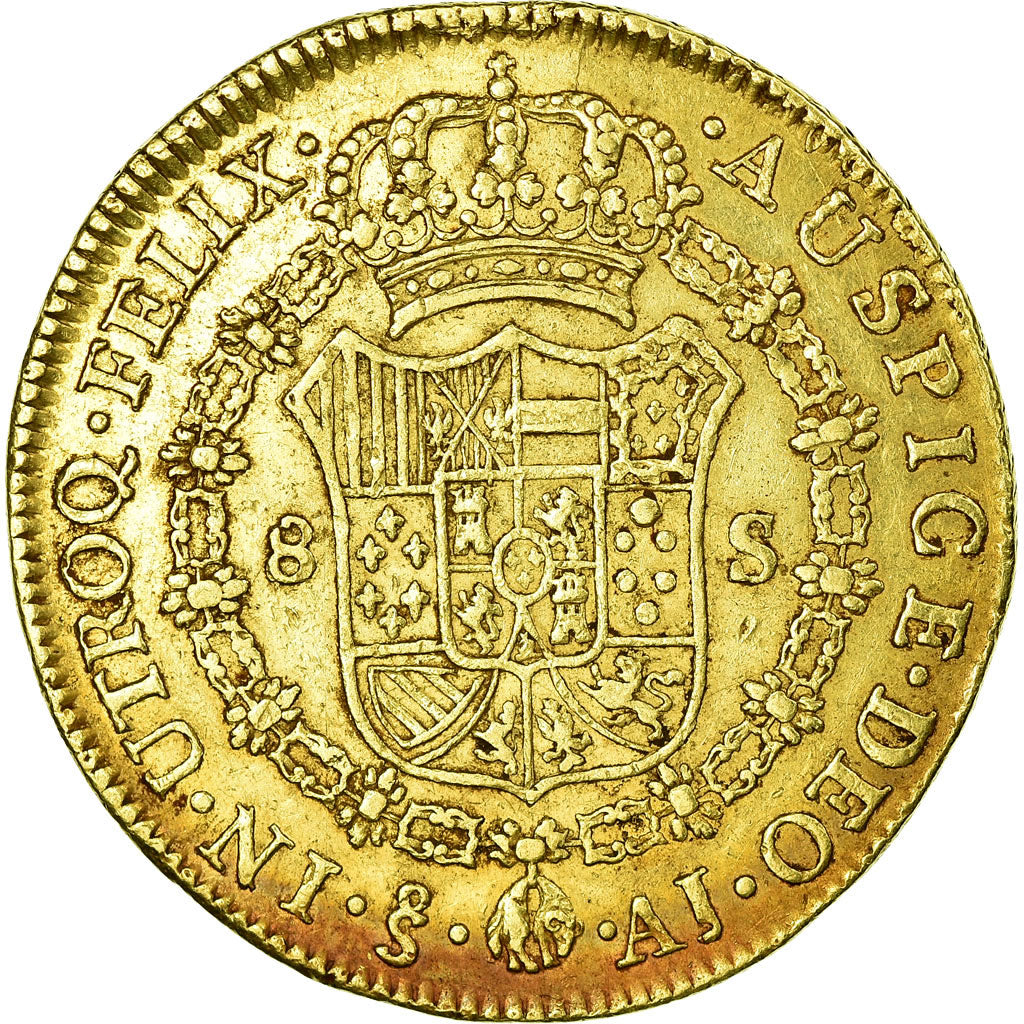 Coin, Chile, Carlos IV, Onza, 8 Escudos, 1801, Santiago, EF(40-45), Gold, KM:54