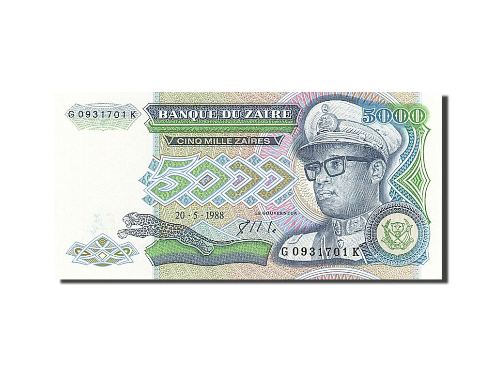 Banknote, Zaire, 5000 Zaïres, 1988, 1988-05-20, UNC(65-70)