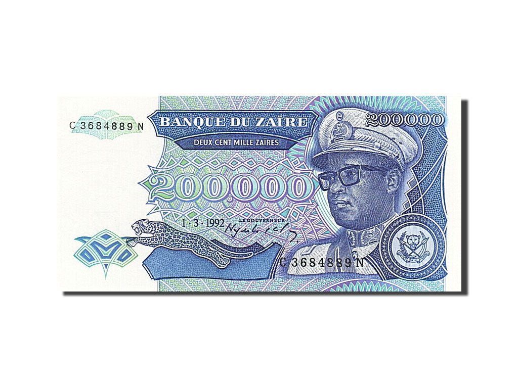 Zaïre, 200,000 Zaïres, 1992, KM #42a, 1992-03-01, UNC(65-70), C 3684889 N