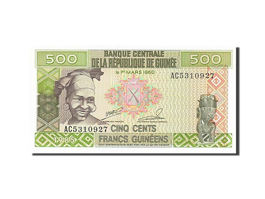 Banconote, Guinea, 500 Francs, 1985, FDS