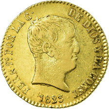 Monnaie, Espagne, Ferdinand VII, 80 Reales, 1823, Barcelona, TTB, Or, KM:564.1