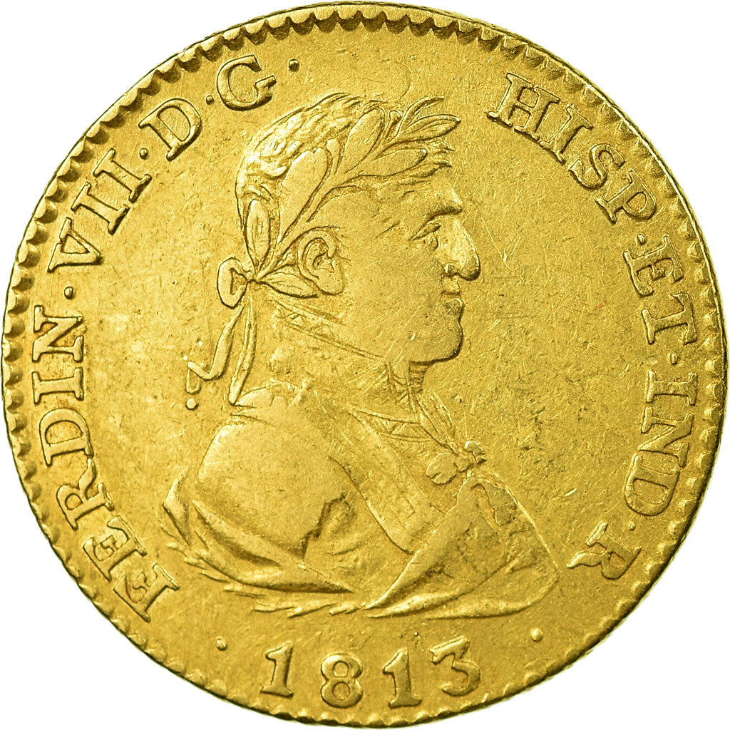 Moneda, España, Ferdinand VII, 2 Escudos, 1813, Madrid, MBC, Oro, KM:480