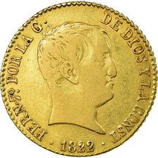 Moneta, Spagna, Ferdinand VII, 80 Reales, 1822, Madrid, MB+, Oro, KM:564.2