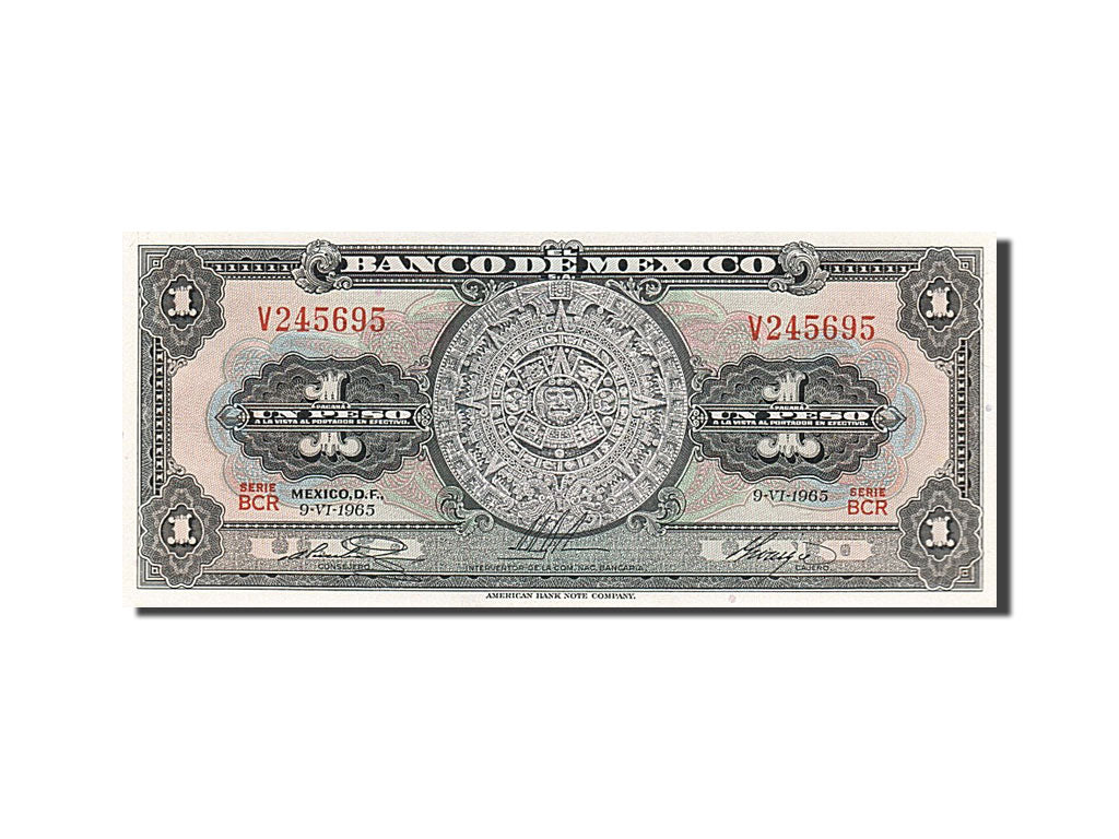 Mexico, 1 Peso, 1965, KM #59i, 1965-06-09, UNC(65-70), V245695