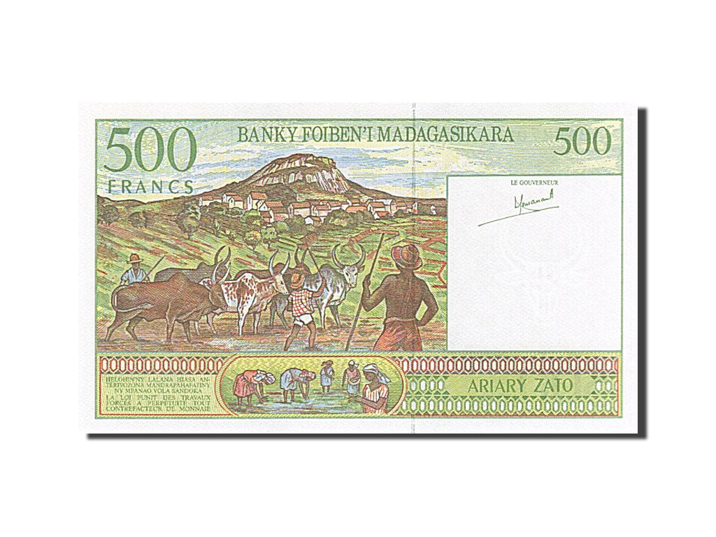 Banconote, Madagascar, 500 Francs = 100 Ariary, 1994, FDS