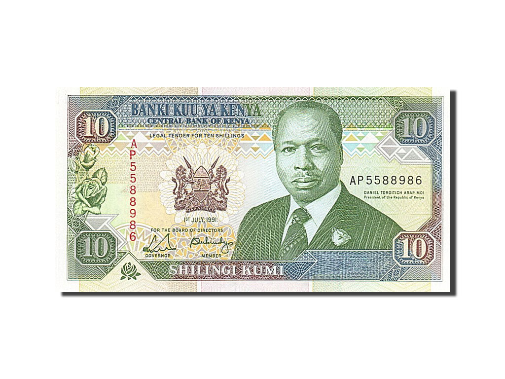 Banknote, Kenya, 10 Shillings, 1991, 1991-07-01, UNC(65-70)