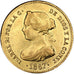 Spagna, Isabel II, 4 Escudos, 1867, Madrid, BB, Oro, KM:631.1