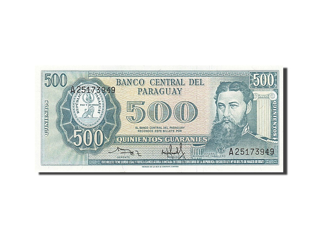Banknote, Paraguay, 500 Guaranies, 1952, UNC(65-70)
