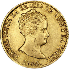 Coin, Spain, Isabel II, 80 Reales, 1844, Barcelone, EF(40-45), Gold, KM:578.1