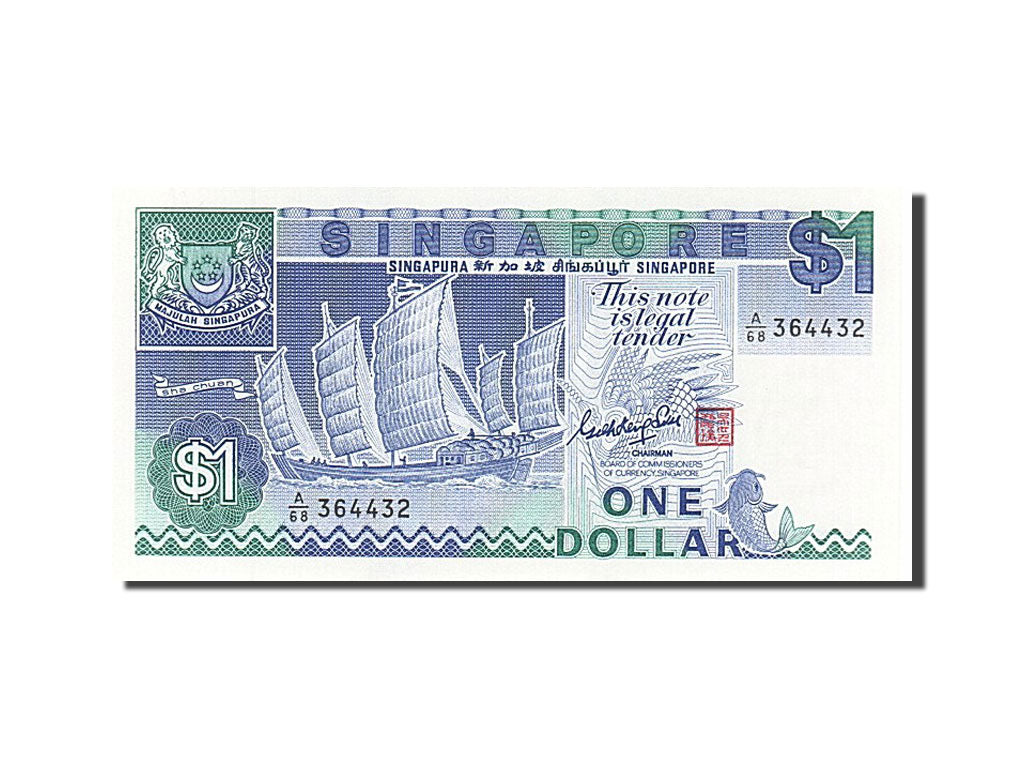 Singapore, 1 Dollar, 1987, UNC(65-70), A/68 364432