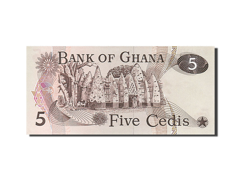 Ghana, 5 Cedis, 1977, KM #15b, 1977-07-04, UNC(65-70), R/I 5644334