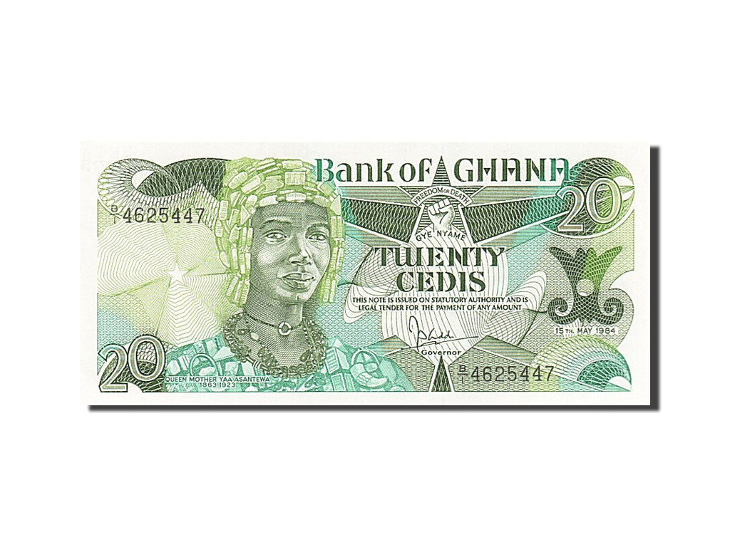 Ghana, 20 Cedis, 1984, KM #24a, 1984-05-15, UNC(65-70), B/I 4625447